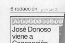 José Donoso viene a Concepción  [artículo].
