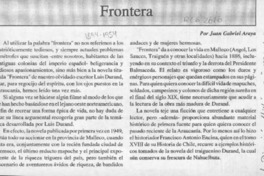 Frontera  [artículo] Juan Gabriel Araya.