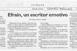 Efraín, un escritor emotivo  [artículo] Enrique Ramírez Capello.