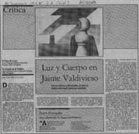 Luz y cuerpo en Jaime Valdivieso  [artículo] Ana María Larraín.