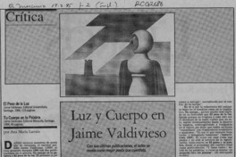 Luz y cuerpo en Jaime Valdivieso  [artículo] Ana María Larraín.