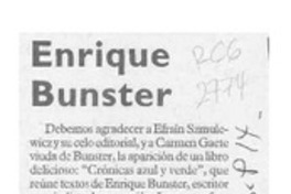 Enrique Bunster  [artículo] Antonio Rojas Gómez.