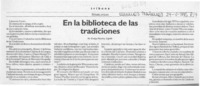 En la biblioteca de las tradiciones  [artículo] Enrique Ramírez Capello.