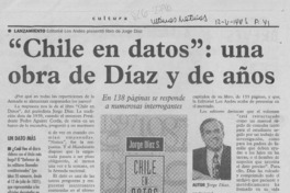 "Chile en datos", una obra de Díaz y de años  [artículo].