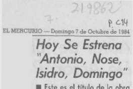 Hoy se estrena "Antonio, Nosé, Isidro, Domingo"