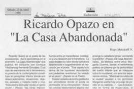 Ricardo Opazo en "La casa abandonada"  [artículo] Hugo Metzdorff N.