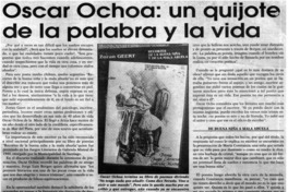 Oscar Ochoa, un quijote de la palabra y la vida