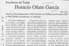 Horacio Oñate García  [artículo] C. R. I.