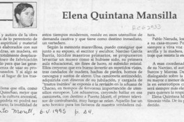 Elena Quintana Mansilla  [artículo] Nelson Navarro Cendoya.