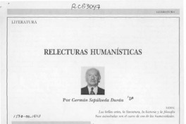 Relecturas humanísticas  [artículo] Germán Sepúlveda Durán.