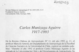 Carlos Munizaga Aguirre  [artículo] Manuel Dannemann.
