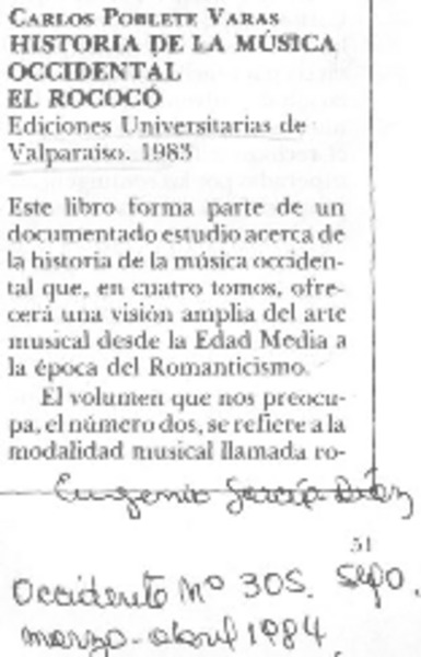"Historia de la música occidental, el Rococó"