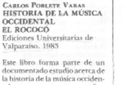 "Historia de la música occidental, el Rococó"