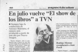 En julio vuelve "El show de los libros" a TVN