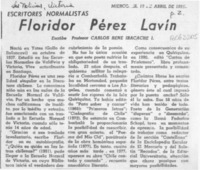 Floridor Pérez Lavín  [artículo] Carlos René Ibacache.