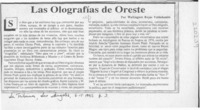 Las "Olografías" de Oreste Plath  [artículo] Wellington Rojas Valdebenito.