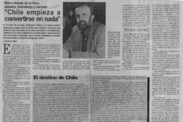 "Chile empieza a convertirse en nada"  [artículo] Luis Alberto Maira.