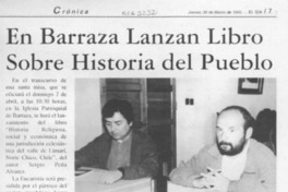 En Barraza lanzan libro sobre historia del pueblo  [artículo].