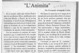 "L'Animita"  [artículo] Fernando Arriagada Cortés.