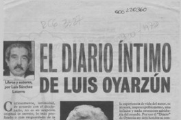 El diario íntimo de Luis Oyarzún  [artículo] Luis Sánchez Latorre.