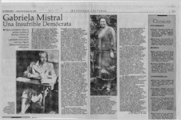 Gabriela Mistral una insufrible demócrata  [artículo] Jorge Cornejo Polar.