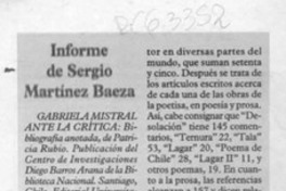 Informe de Sergio Martínez Baeza  [artículo]Sergio Martínez Baeza.