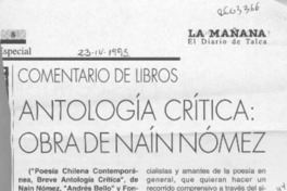 Antología crítica, obra de Naín Nómez  [artículo].