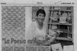 "La poesía es agua"  [artículo] Marianela Zapata R.