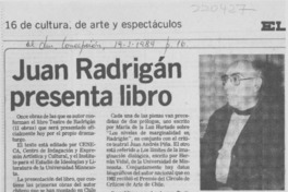 Juan Radrigán presenta libro
