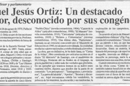 Manuel Jesús Ortiz, un destacado escritor, desconocido por sus congéneres  [artículo] Carlos R. Ibacache.