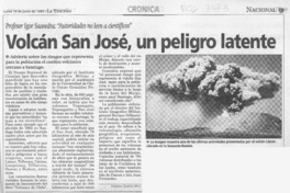 Volcán San José, un peligro latente  [artículo].