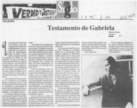 Testamento de Gabriela  [artículo] María Cristina Menares.