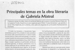 Principales temas en la obra literaria de Gabriela Mistral  [artículo].