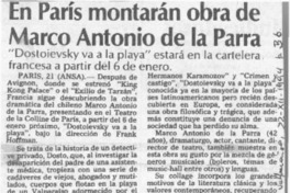 En París montarán obra de Marco Antonio de la Parra  [artículo].