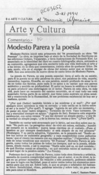 Modesto Parera y la poesía  [artículo] León C. Santoro Funes.