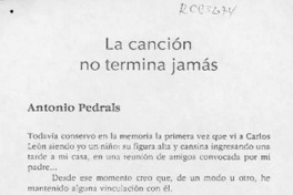 La canción no termina jamás  [artículo] Antonio Pedrals.