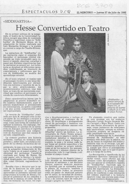 Hesse convertido en teatro  [artículo] Carola Oyarzún L.