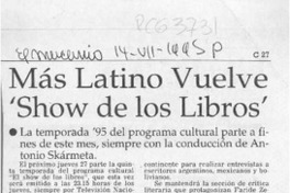 Más latino vuelve "Show de los libros"  [artículo].