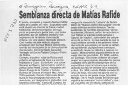 Semblanza directa de Matías Rafide  [artículo] Luis Merino Reyes.