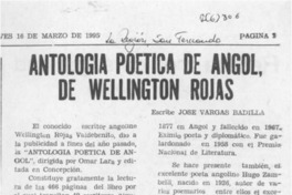 Antología poética de Angol, de Wellington Rojas  [artículo] José Vargas Badilla.