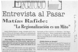 Matías Rafide, "La regionalización es un mito"  [artículo].
