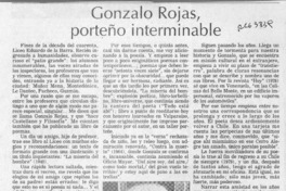 Gonzalo Rojas, porteño interminable  [artículo] Antonio Pedrals.