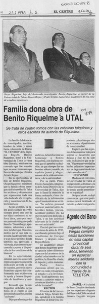 Familia dona obra de Benito Riquelme a UTAL