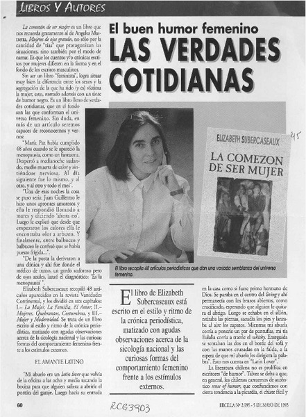 Las verdades cotidianas  [artículo] Marisol Moreno del Canto.