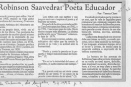 Robinson Saavedra, poeta educador  [artículo] Teresa Clerc.
