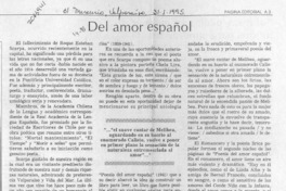 Del amor español  [artículo] Lautaro Robles.