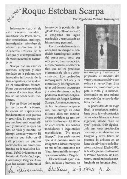 Roque Esteban Scarpa  [artículo] Rigoberto Rubilar Domínguez.