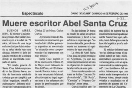 Muere escritor Abel Santa Cruz  [artículo].