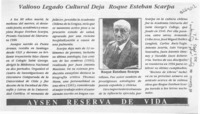 Valioso legado cultural deja Roque Esteban Scarpa  [artículo].
