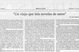 "Un viejo que leía novelas de amor"  [artículo] Juan Gabriel Araya G.